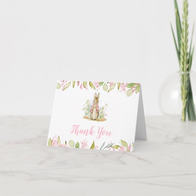 Peter Rabbit Baby Shower Thank You Card (Front)