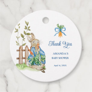 Peter Rabbit Baby Shower Thank You Favour Tags