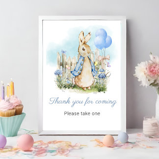 Peter Rabbit Baby Shower Thank you Favours Sign