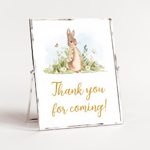 Peter Rabbit Baby Shower Thank You for Coming Poster