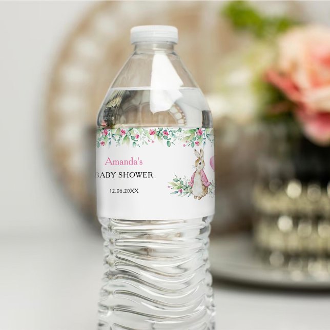 Peter Rabbit Baby Shower Water Bottle Label (Creator Uploaded)