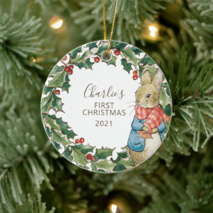 Peter Rabbit   Baby's First Christmas with Ceramic Ornament