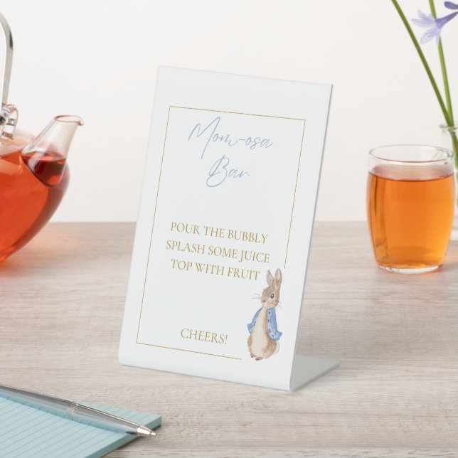 Peter rabbit babyshower pedestal sign (In SItu)