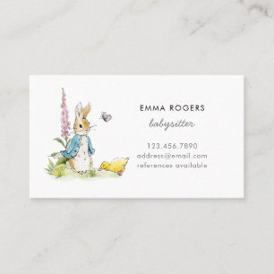 Peter Rabbit Babysitter Nanny Business Card
