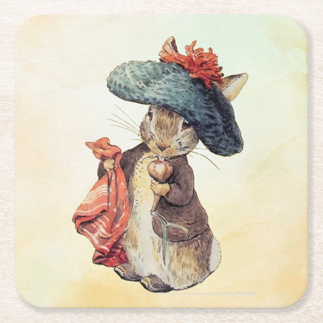 Peter Rabbit (Benjamin)  Square Paper Coaster (Front)