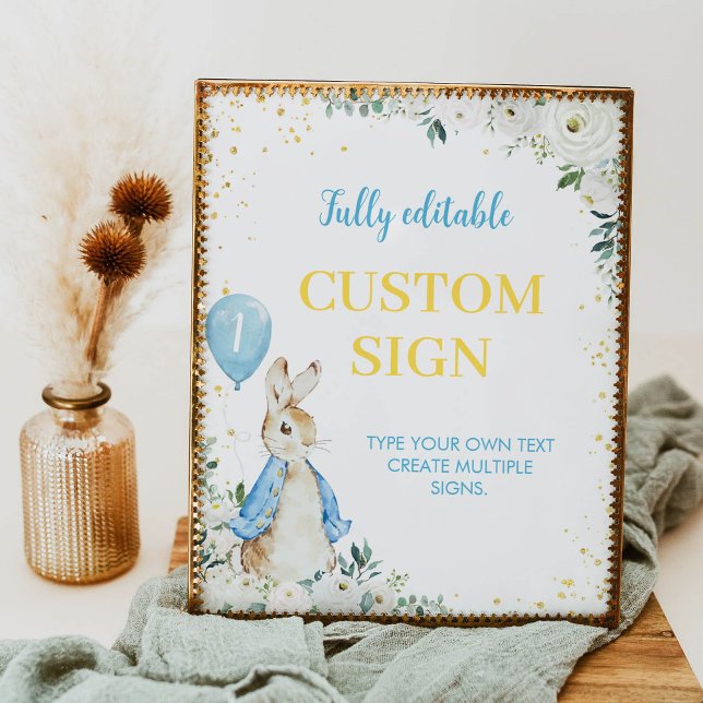 Peter Rabbit Birthday Party Custom Sign (Creator Uploaded)