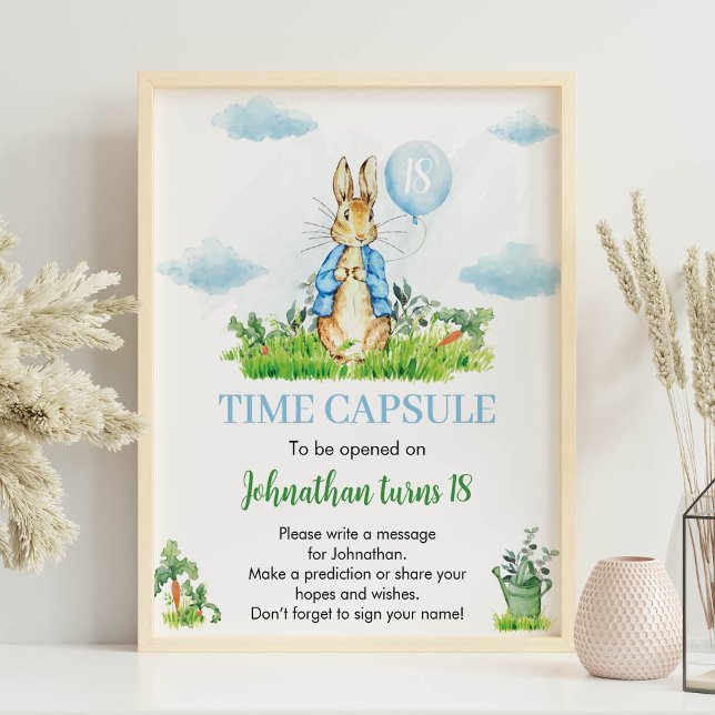 Peter Rabbit Birthday Time Capsule Sign  (Creator Uploaded)