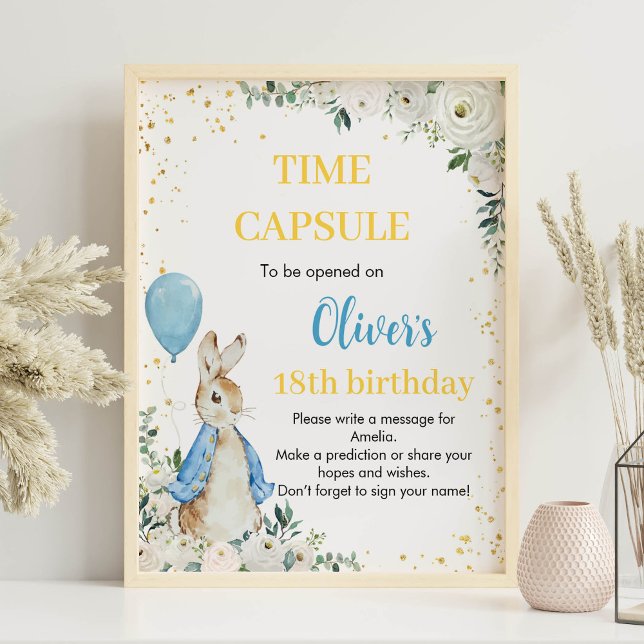Peter Rabbit Birthday Time Capsule Sign Wildflower (Creator Uploaded)