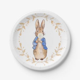 Peter Rabbit Blowing White Gum  Paper Plate
