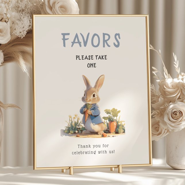 Peter Rabbit Blue Baby Shower Favours Sign (Creator Uploaded)