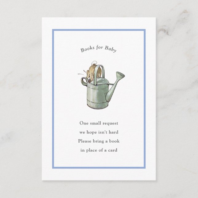 Peter Rabbit Blue Vintage Baby Book Enclosure Card (Front)