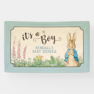 Peter Rabbit Boy Baby Shower Banner