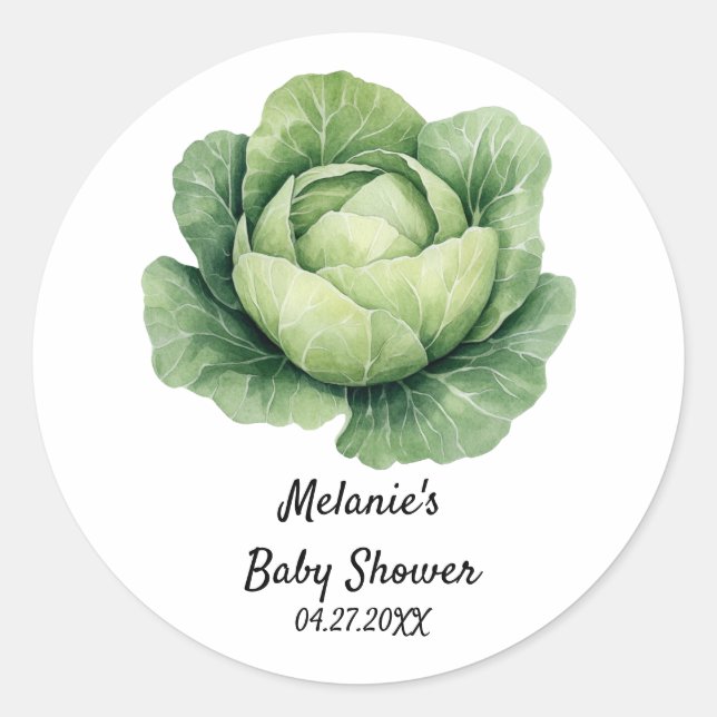 Peter Rabbit Boy Baby Shower Caggabe Head  Classic Round Sticker (Front)