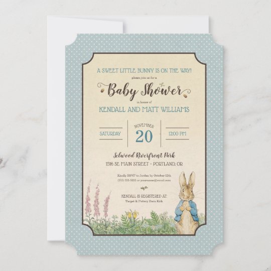 Peter Rabbit Boy Baby Shower Invitation Zazzle Com Au