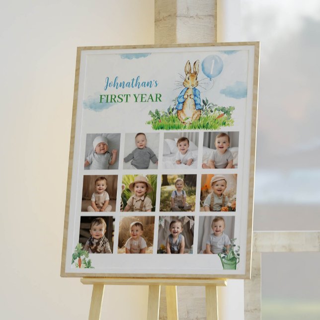 Peter Rabbit Boy Birthday Photo Milestone Sign (Creator Uploaded)