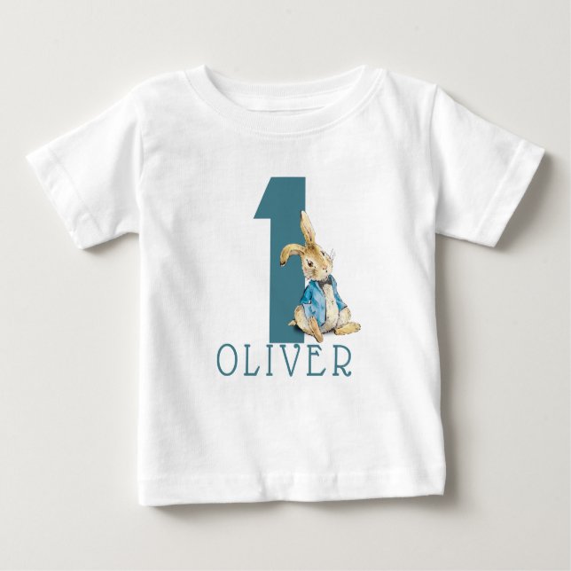 Peter Rabbit Boy First Birthday Baby T-Shirt (Front)
