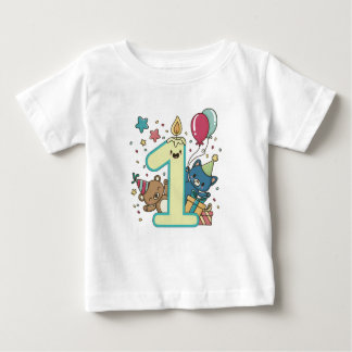 Peter Rabbit | Boy First Birthday with Name Baby  Baby T-Shirt