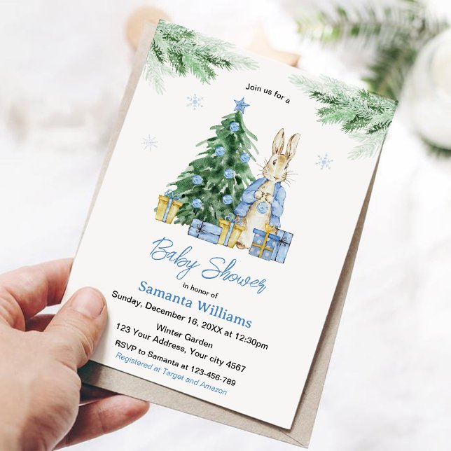 Peter Rabbit Christmas Baby Shower Invitation (Creator Uploaded)