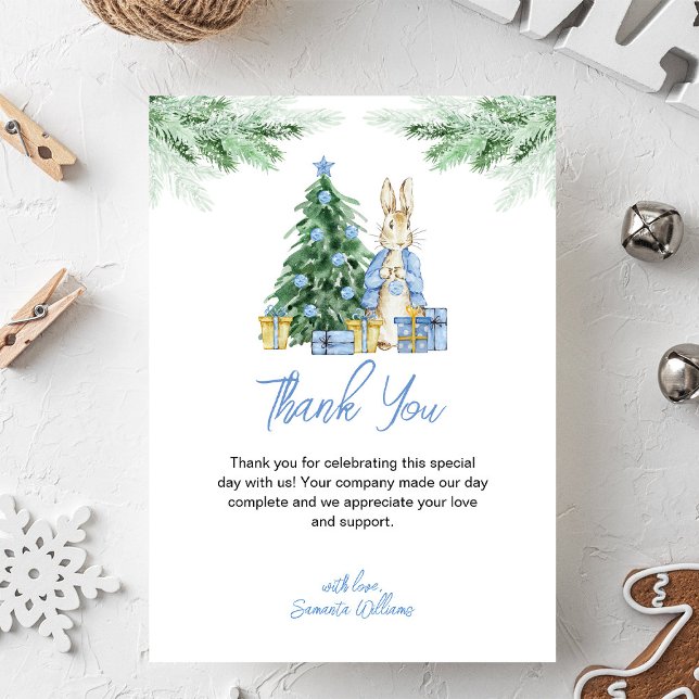 Peter Rabbit Christmas Baby Shower Thank You Card (Creator Uploaded)