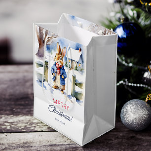 Peter rabbit Christmas personalised template Medium Gift Bag