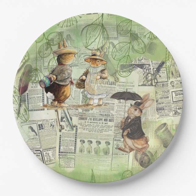 peter rabbit composition  paper plates (Front)
