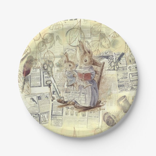 peter rabbit composition  paper plates (Front)