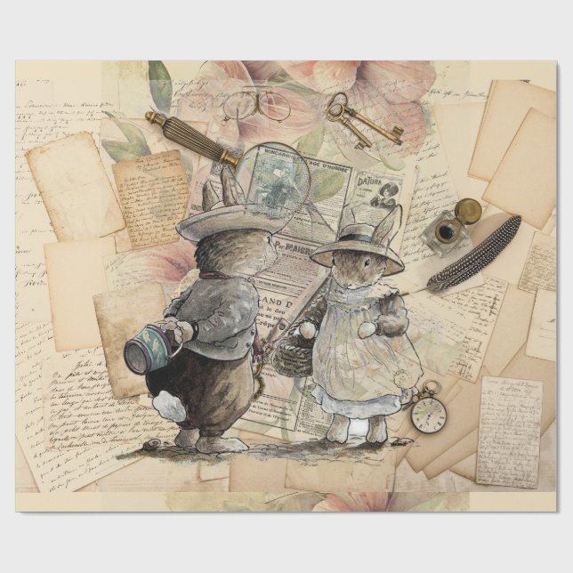 peter rabbit composition wrapping paper (Flat)