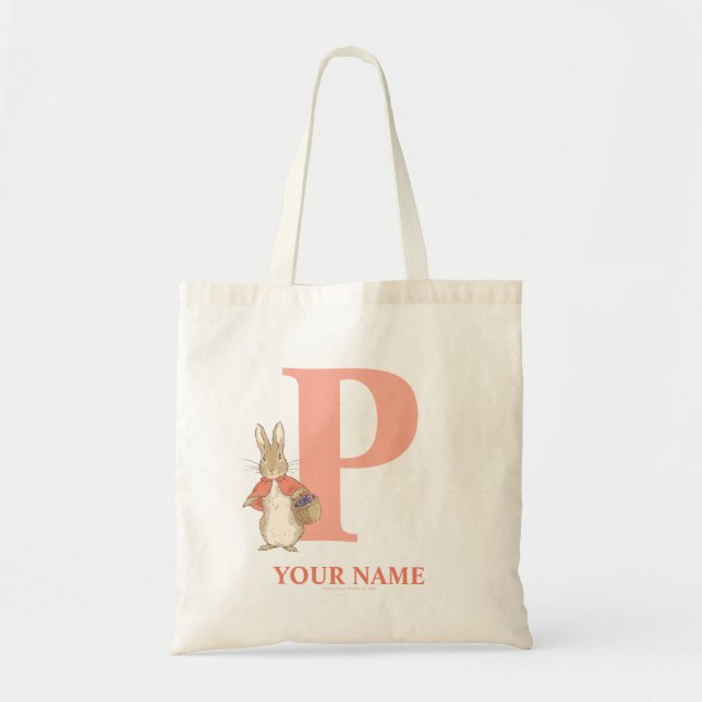 Peter Rabbit | Custom Flopsy - Letter P Tote Bag (Front)