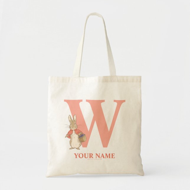 Peter Rabbit | Custom Flopsy - Letter W Tote Bag (Front)