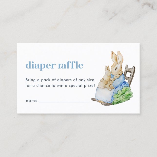 Peter Rabbit Diaper Raffle Baby Shower Insert Card (Front)