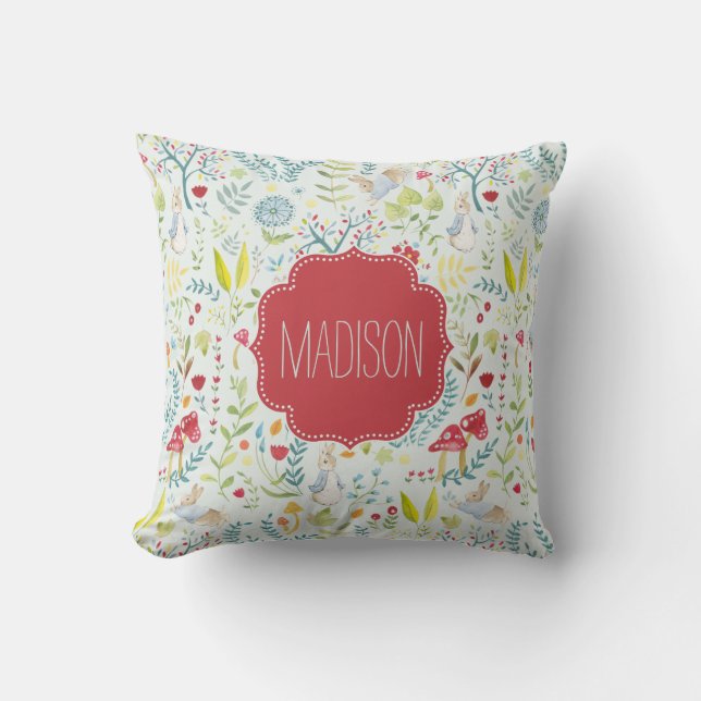 Peter Rabbit | Enchanted Watercolor Pattern Cushion (Front)