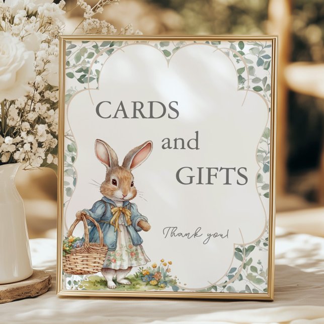 Peter Rabbit Evergreen Baby Shower Cards and Gifts Poster (Creator Uploaded)