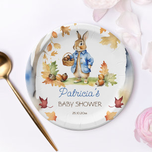 Peter rabbit fall baby shower tableware paper plate