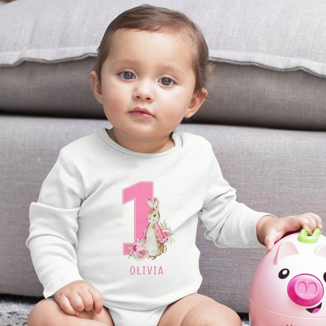 Peter Rabbit first birthday baby bodysuit (Creator Uploaded)