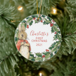 Peter Rabbit - Flopsy | 1st Christmas Photo Ceramic Ornament<br><div class="desc">Celebrate your child's First Christmas with this sweet ornament from Peter Rabbit.</div>
