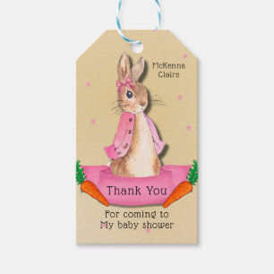 Peter Rabbit Flopsy Pink Girl Thank You Gift Tags