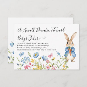 Peter Rabbit Floral a Small Donation Baby Shower Enclosure Card