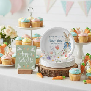 Peter Rabbit Floral Hop-tastic Baby Shower Paper Plate
