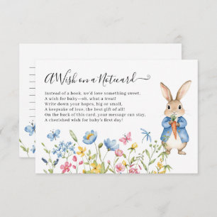 Peter Rabbit Floral Wish On a Notecard Baby Shower