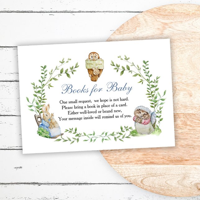 Peter Rabbit Friends Books For Baby RSVP Card (Creator Uploaded)