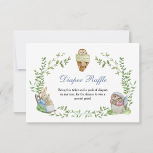 Peter Rabbit Friends Diaper Raffle RSVP Card