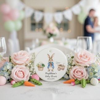 Peter Rabbit Garden Baby Shower Keepsake Ceramic Ornament