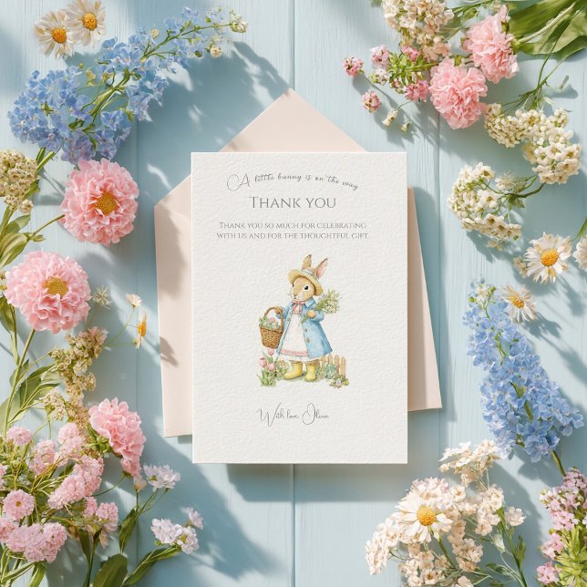 Peter Rabbit Garden Baby Shower Thank You Card (Creator Uploaded)