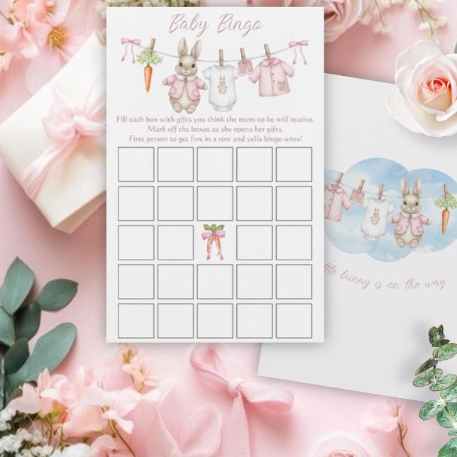 Peter Rabbit Girl Baby Shower Baby Bingo Game (Creator Uploaded)