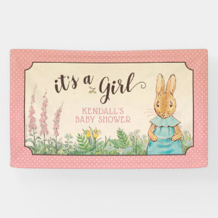 Peter Rabbit Girl Baby Shower Banner