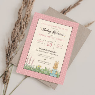 Peter Rabbit   Girl Baby Shower Invitation