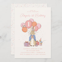 Peter Rabbit| Girl's 1st Birthday PinkConfetti