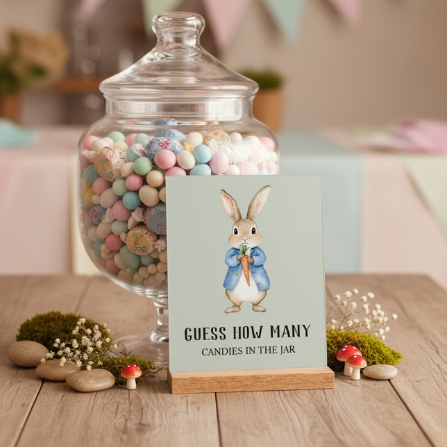 Peter Rabbit “Guess How Many” Baby Shower Game Acrylic Sign (Creator Uploaded)