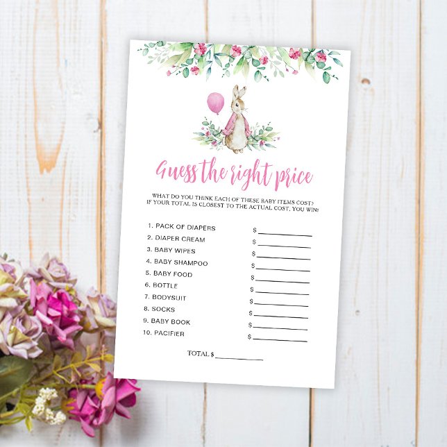 Peter Rabbit Guess The Price Baby Shower Game (Creator Uploaded)