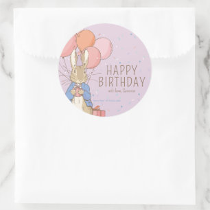 Peter Rabbit   Happy Birthday From Classic Round Sticker